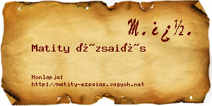 Matity Ézsaiás névjegykártya